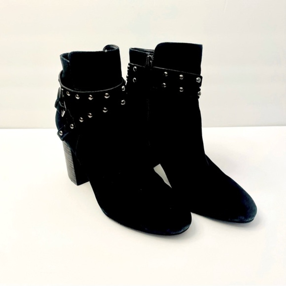 BP Nordstrom black suede studded boots, size 9.5
